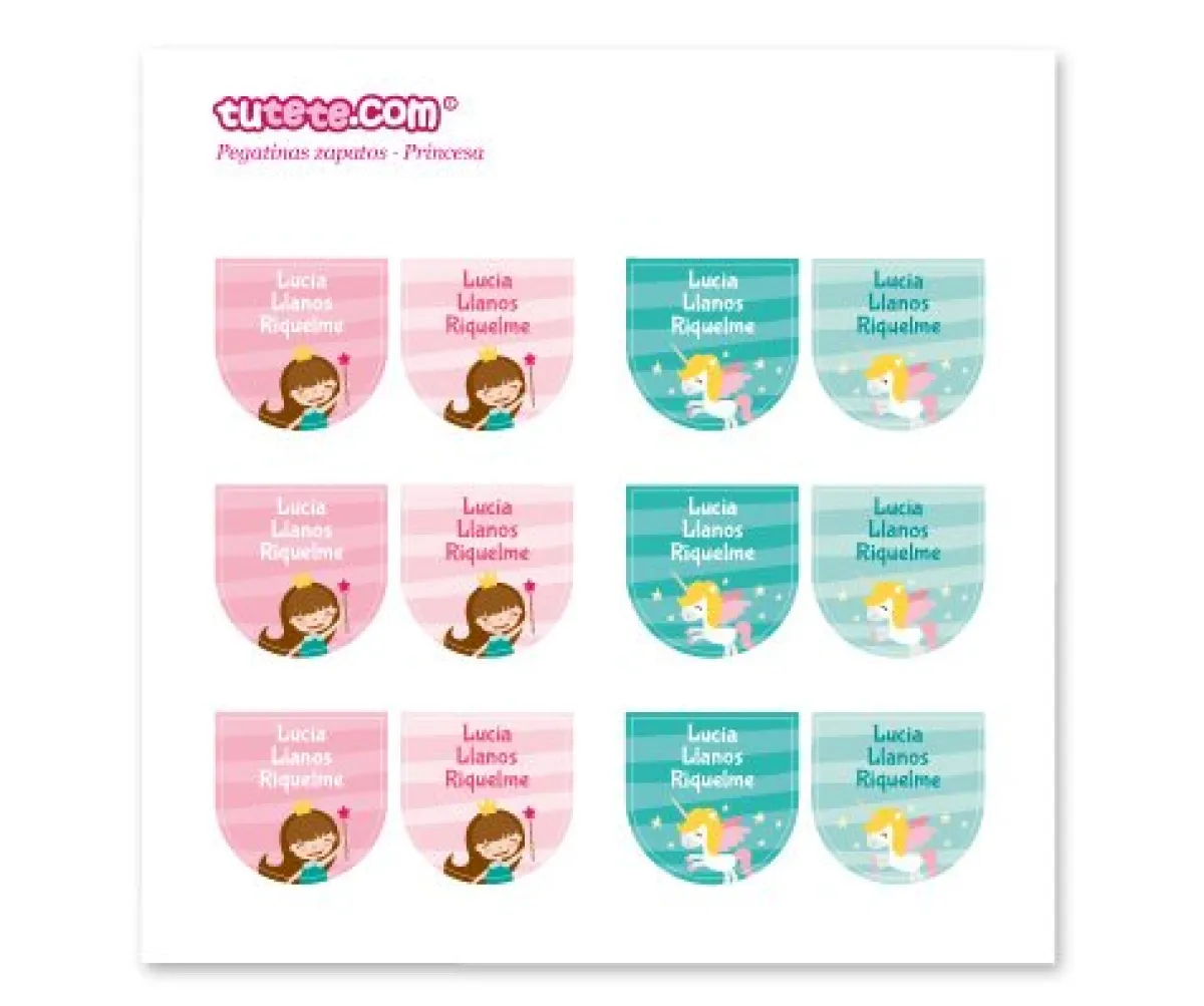 Etiquetas Personalizadas^Tutete Pack Combinado Termo y Pegatinas Princesa