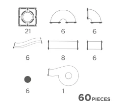 New Pack Compacto Ball Run Intense 60 Piezas Niños Juguetes Niños 4 Años|Juguetes Niños 3 Años