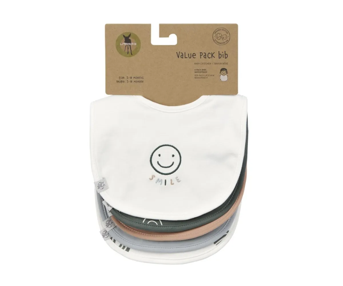 Baberos^Lassig Pack de 5 baberos Happy Smile