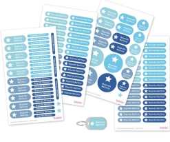 Etiquetas Personalizadas^Tutete Pack Guardería Azul Estrella