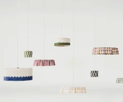 Iluminación^Nobodinoz Pantalla de Lino Lámpara de Techo Vibes Green Tiles