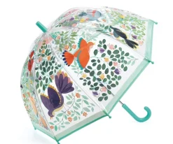 Paraguas Infantiles^Djeco Paraguas Mediano Transparente Flores y Pájaros