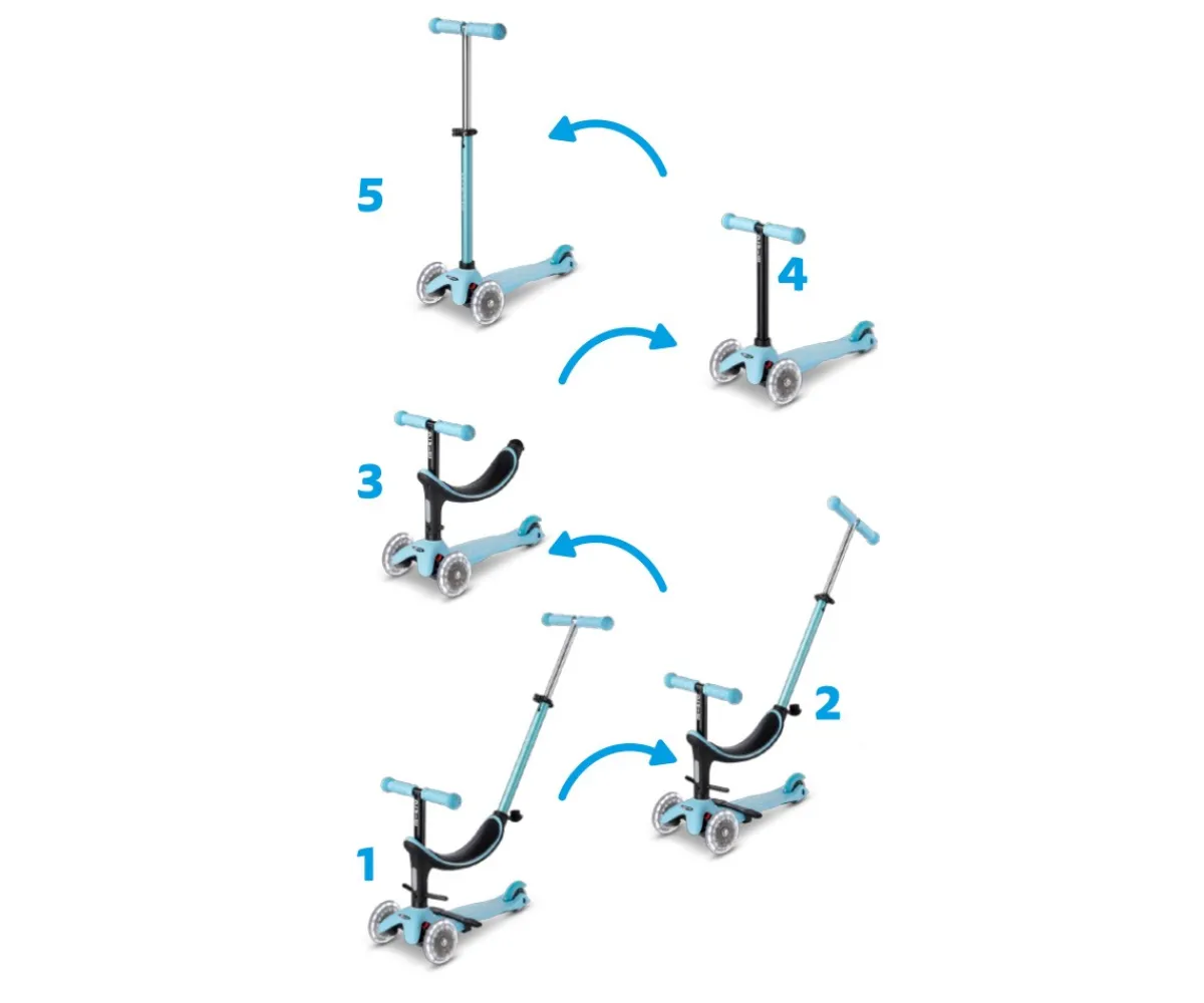 Best Patinete Mini 4 en 1 Deluxe LED Azul Niños Patinetes|Juguetes Para Niños De Un Año