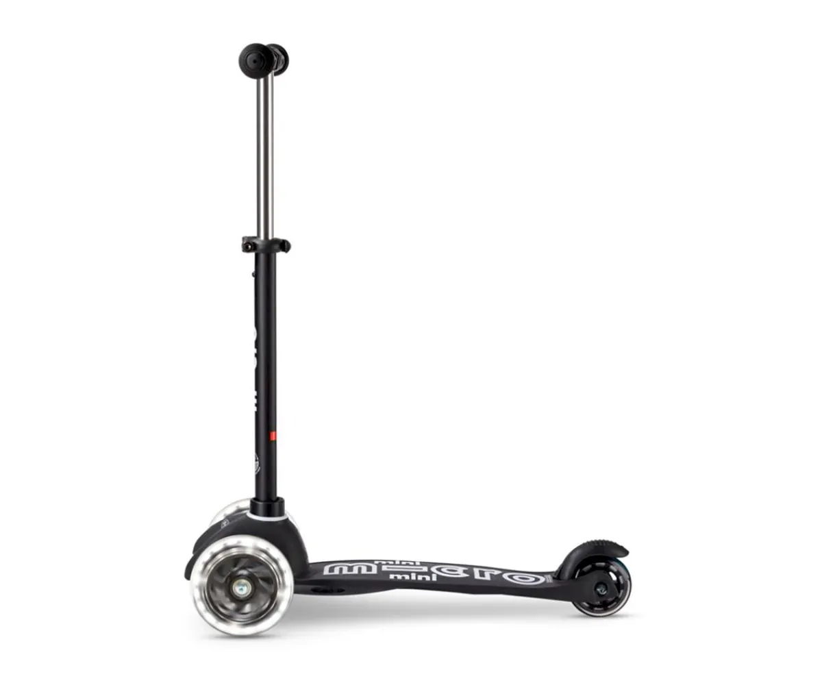 Hot Patinete Mini Deluxe Eco Negro con Luces LED Niños Patinetes|Juguetes Más Recomendados