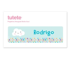 Pegatina Alargada Nube Azul Etiquetas Personalizadas|Cajas De Almuerzo