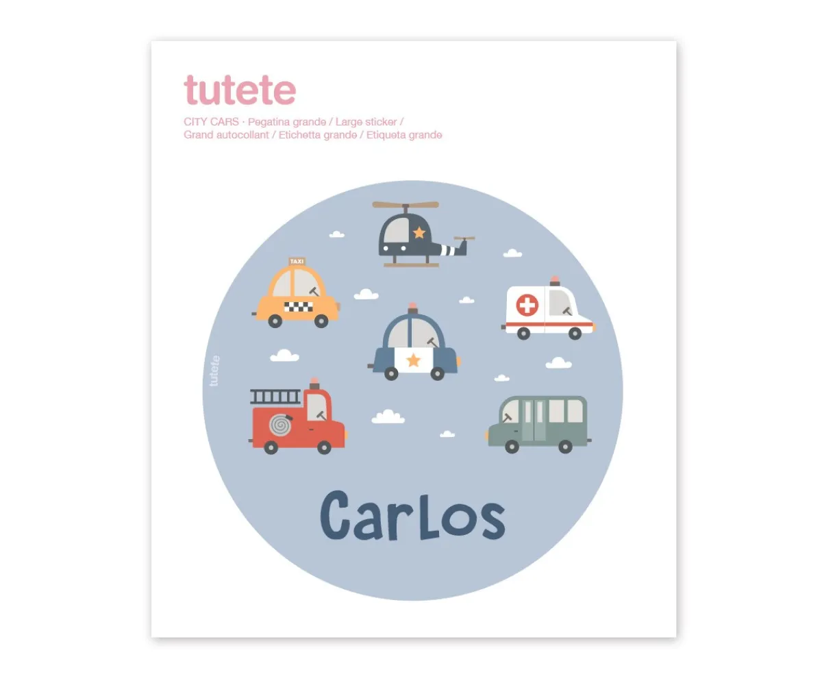 Online Pegatina Grande City Cars para Caja Almuerzo Colecciones Vuelta Al Cole|Cajas De Almuerzo