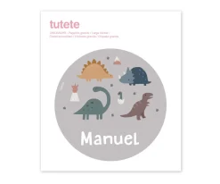 Colecciones Vuelta Al Cole^Tutete Pegatina Grande Dinos World para Caja Almuerzo