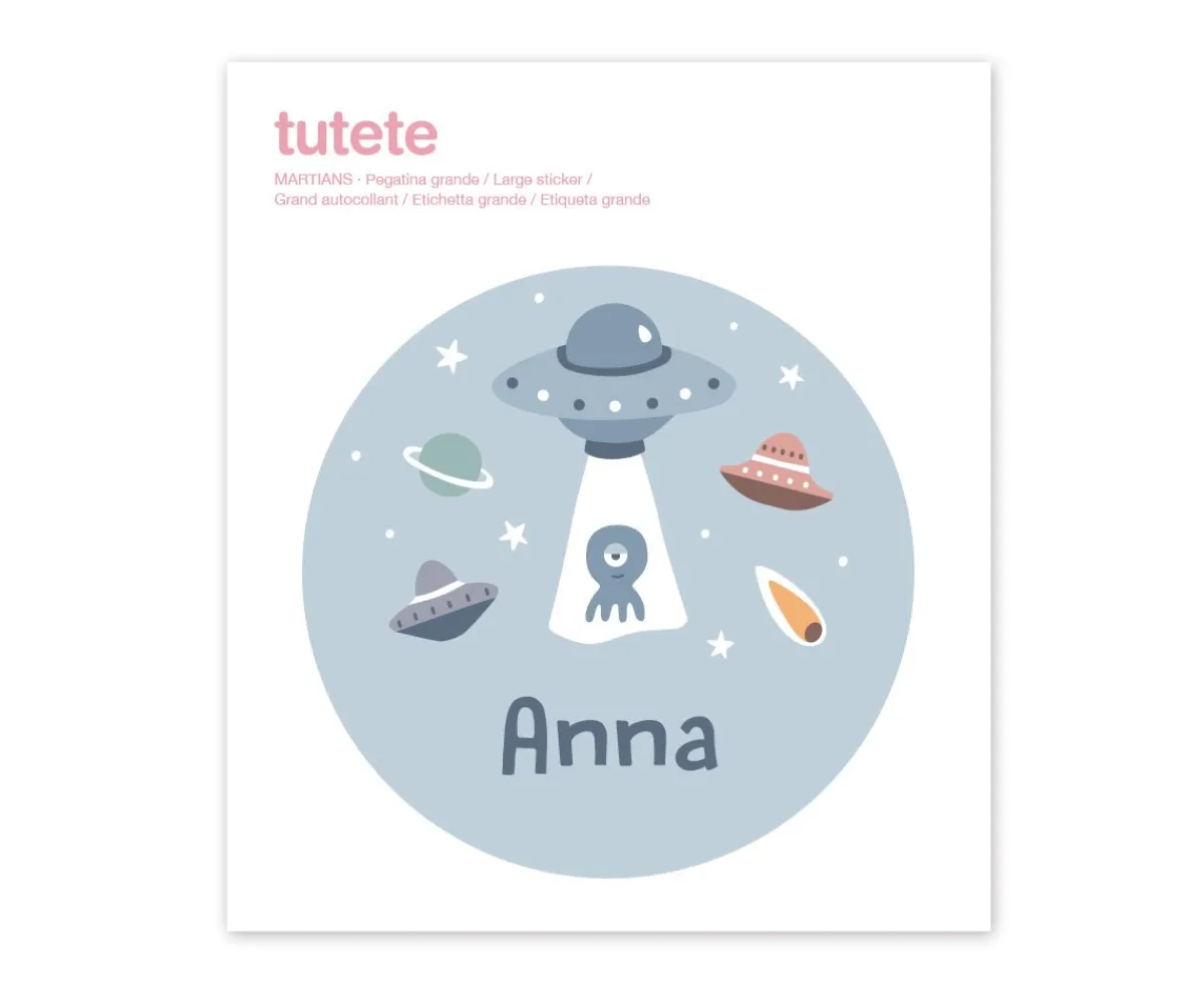 Colecciones Vuelta Al Cole^Tutete Pegatina Grande The Martians para Caja Almuerzo