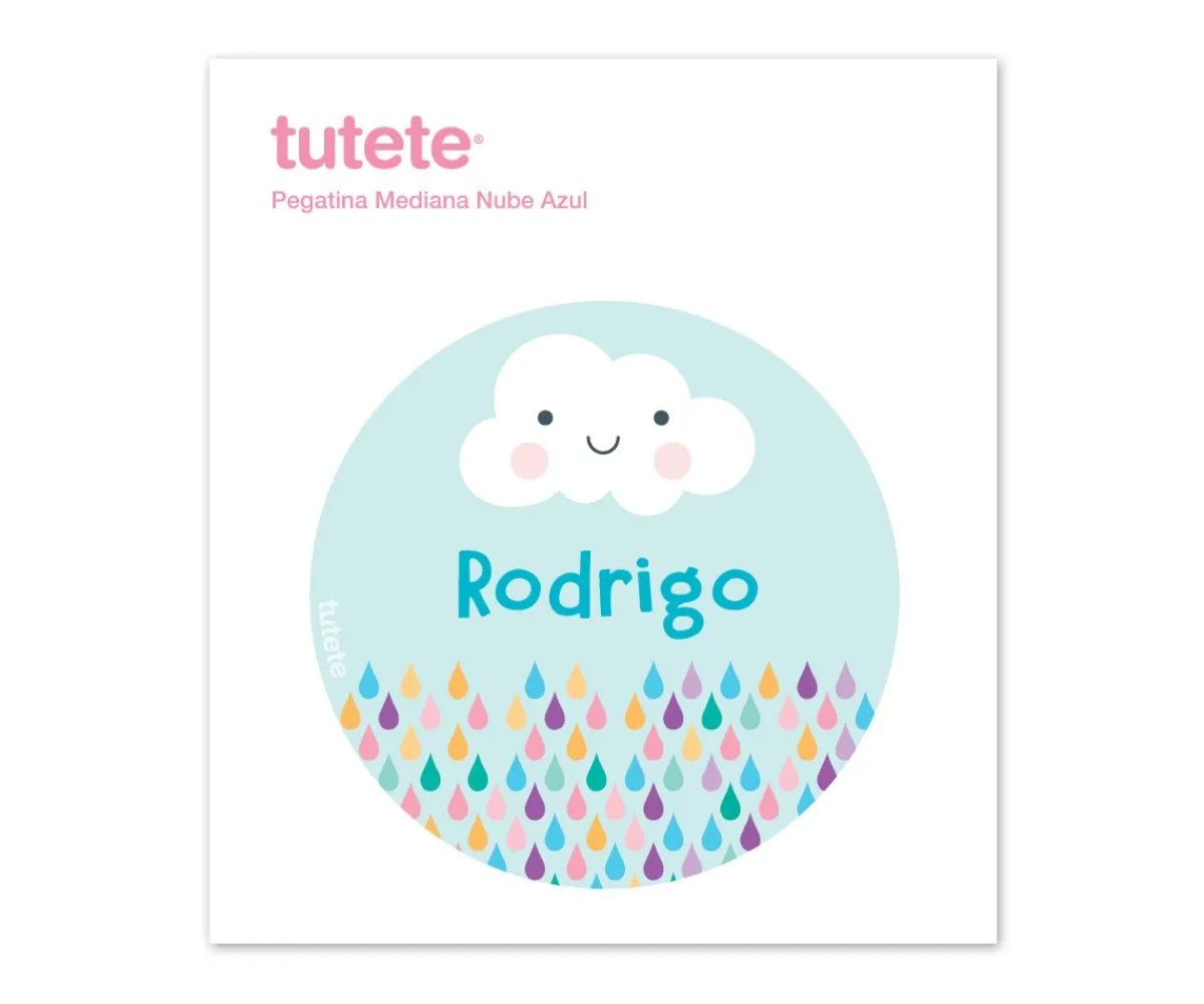 New Pegatina Mediana Nube Azul Etiquetas Personalizadas|Cajas De Almuerzo