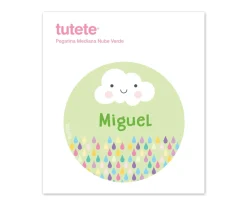 Hot Pegatina Mediana Nube Verde Etiquetas Personalizadas|Cajas De Almuerzo