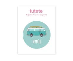 Pegatina Pequeña Furgoneta para Botella y Cajas Almuerzo Colecciones Vuelta Al Cole|Botellas Para Personalizar