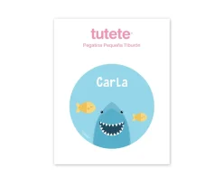 Online Pegatina Pequeña Tiburón para Botella y Cajas Almuerzo Colecciones Vuelta Al Cole|Botellas Para Personalizar