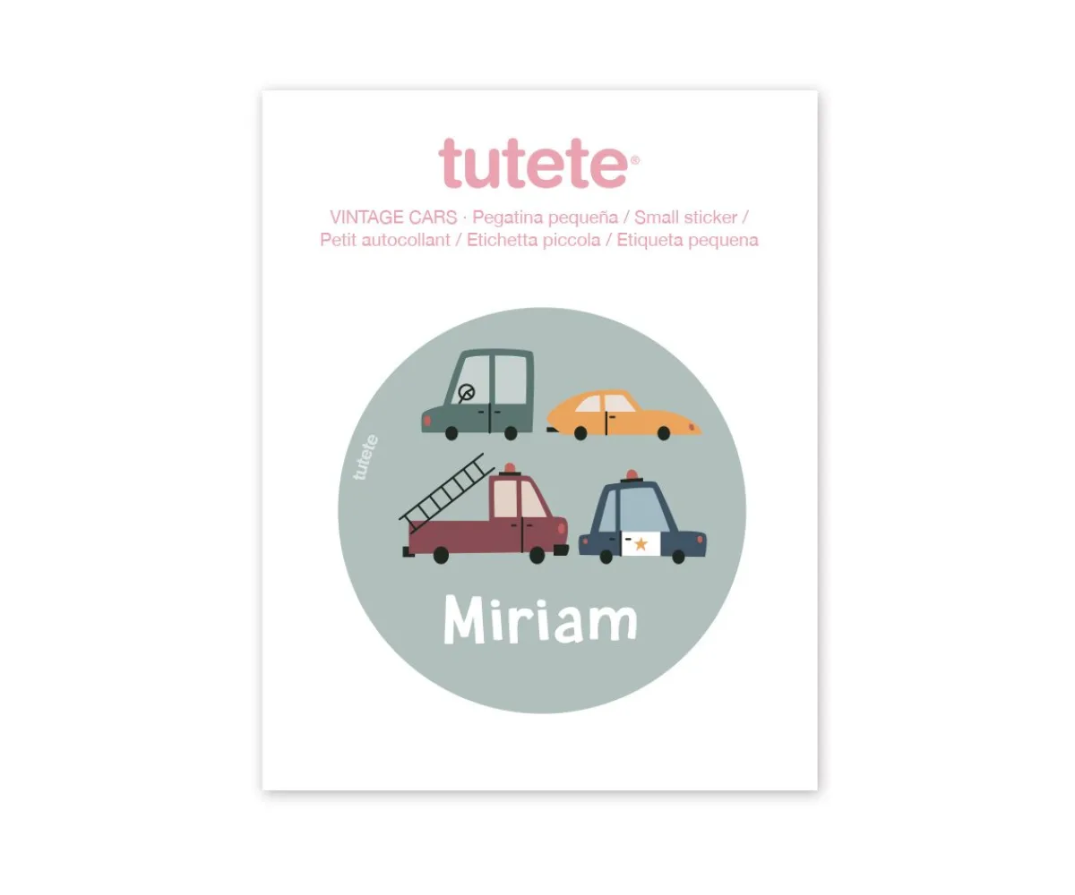 Best Pegatina Pequeña Vintage Cars para Botella y Cajas Almuerzo Colecciones Vuelta Al Cole|Botellas Para Personalizar