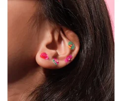 Pintura De Uñas, Brillos Y Tattoos^Omy Pegatinas para Orejas Lily