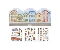 Manualidades Para Niños^Little Dutch Pegatinas Reutilizables Bomberos