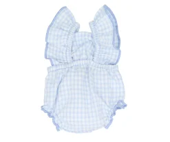 Accesorios Para Muñecas^Tutete Textil Pelele Vichy Azul Celeste para Muñeco