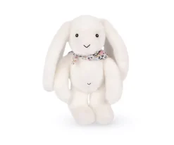 Peluche Conejito Blanco Fleurette 25 cm Personalizable Niños Peluches|Juguetes Para Recién Nacidos