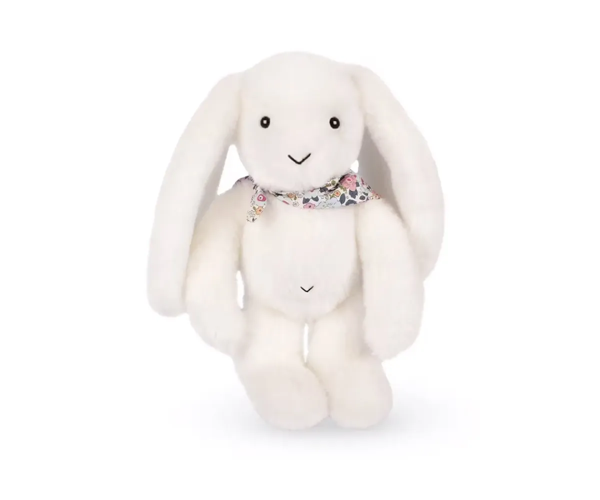 Peluche Conejito Blanco Fleurette 25 cm Personalizable Niños Peluches|Juguetes Para Recién Nacidos