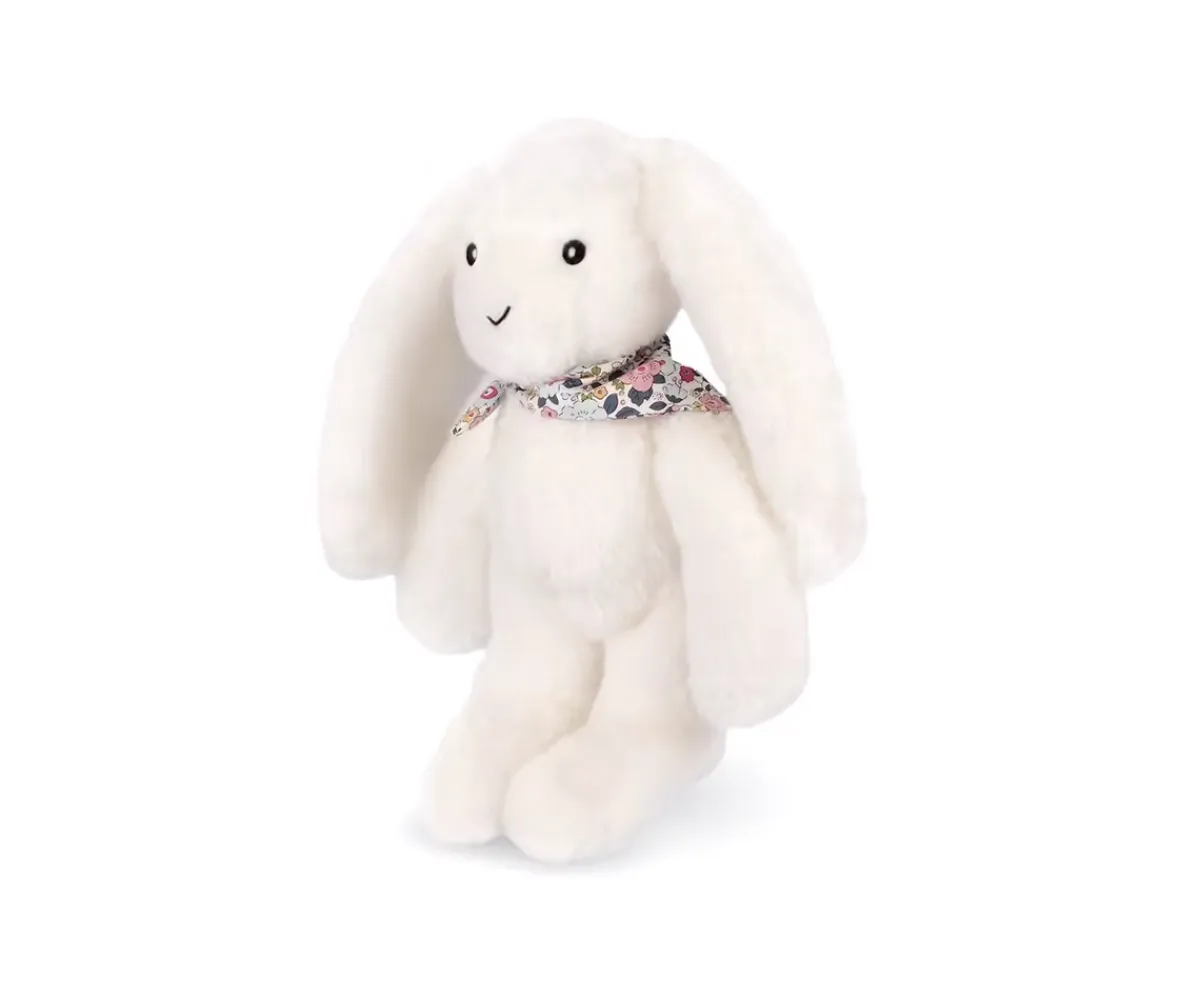 Peluche Conejito Blanco Fleurette 25 cm Personalizable Niños Peluches|Juguetes Para Recién Nacidos