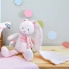 Peluche Conejo con Mini Doudou Rosa Claro Personalizable Niños Juguetes Para Niños De Un Año|Juguetes Para Recién Nacidos