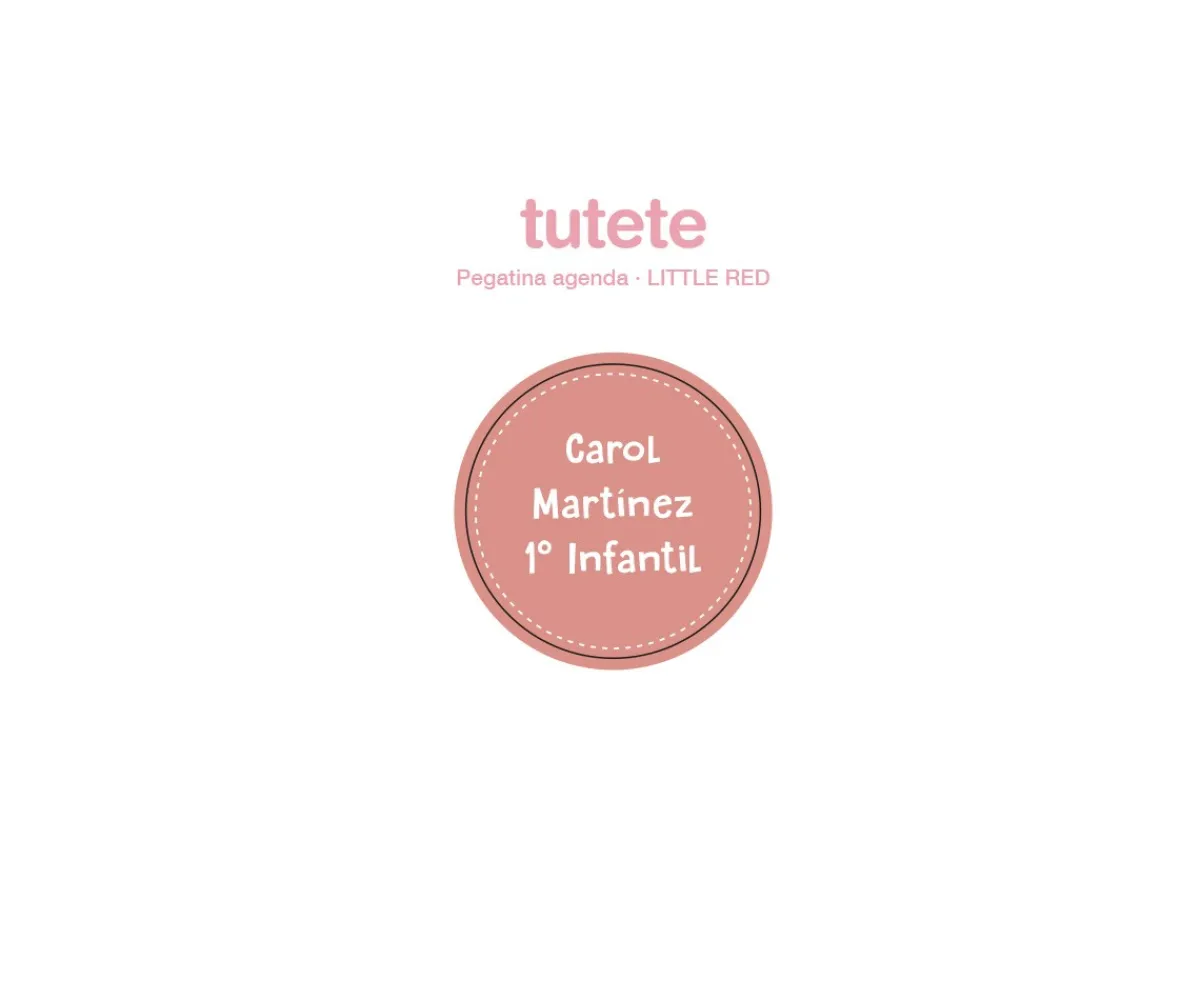 Colecciones Vuelta Al Cole^Tutete Pequeña Agenda Guardería Personalizable Little Red