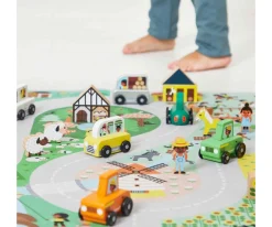 Pick-up de Madera Campiña Cross Roads Niños Juguetes Para Niños De 18 Meses|Coches Para Niños