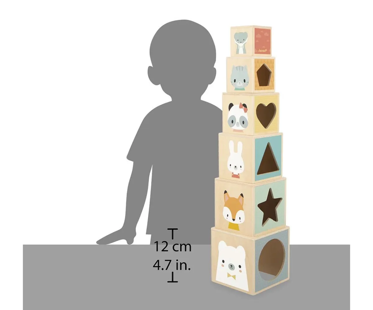 Sale Pirámide Apilable Pure 6 Cubos Niños Juguetes Apilables|Juguetes Para Niños De 18 Meses