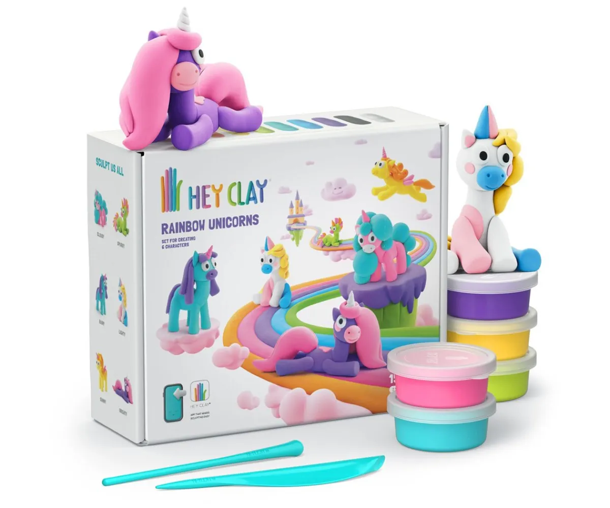 Manualidades Para Niños^Hey Clay Plastilina Interactiva Unicornios Arco Iris (15 botes)