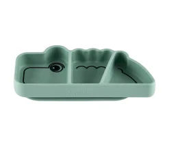 Plato Antideslizante Stick&Stay Croco Verde Baby Led Weaning|Vajilla Infantil