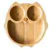 Vajilla Infantil^Ecorascals Plato Bambú con Ventosa Búho Rosa