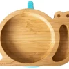 Vajilla Infantil^Ecorascals Plato Bambú con Ventosa Caracol Azul