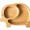 Vajilla Infantil^Ecorascals Plato Bambú con Ventosa Elefante Rosa