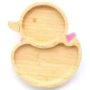 Vajilla Infantil^Ecorascals Plato Bambú con Ventosa Pato Verde