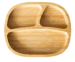 Vajilla Infantil^Ecorascals Plato Bambú con Ventosa Toddler Gris
