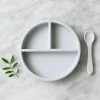Vajilla Infantil^Jack o Juno Plato con Compartimentos + Cuchara Bubble Glacier Grey
