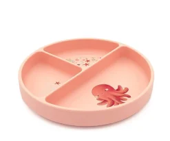 Outlet Plato de Silicona con Compartimentos Pulpo Vajilla Infantil|Baby Led Weaning