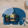 Baby Led Weaning^Sebra Plato de Silicona con Compartimentos y Tapa Fanto Nordic Blue