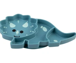 Vajilla Infantil^Melii Plato de Silicona con Ventosa Dinosaurio Azul