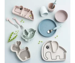 Baby Led Weaning^Done by Deer Plato Silicona Stick&Stay Snack Birdee Green