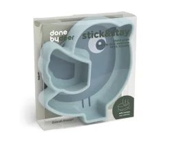 Hot Plato Silicona Stick&Stay Snack Birdee Blue Vajilla Infantil|Baby Led Weaning