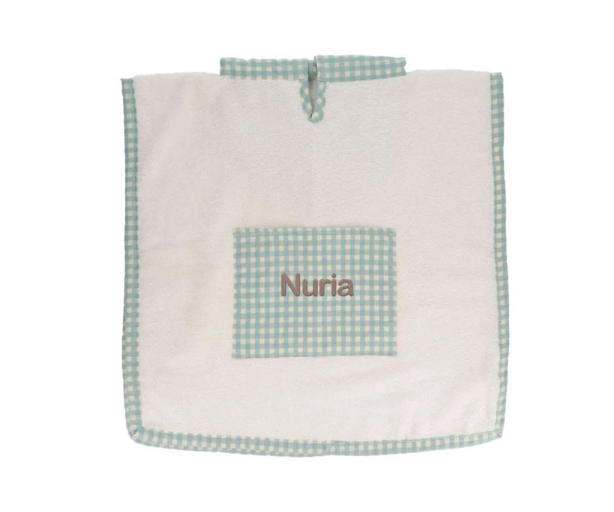 Ponchos Toalla^Cristina de Jos'h Poncho Vichy Verde Personalizable