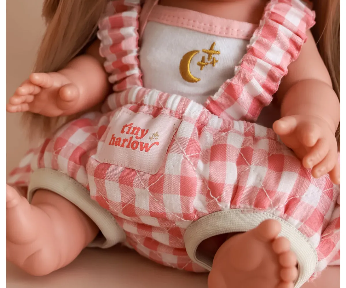 Accesorios Para Muñecas^Tiny Harlow Portabebés Vichy Rosa