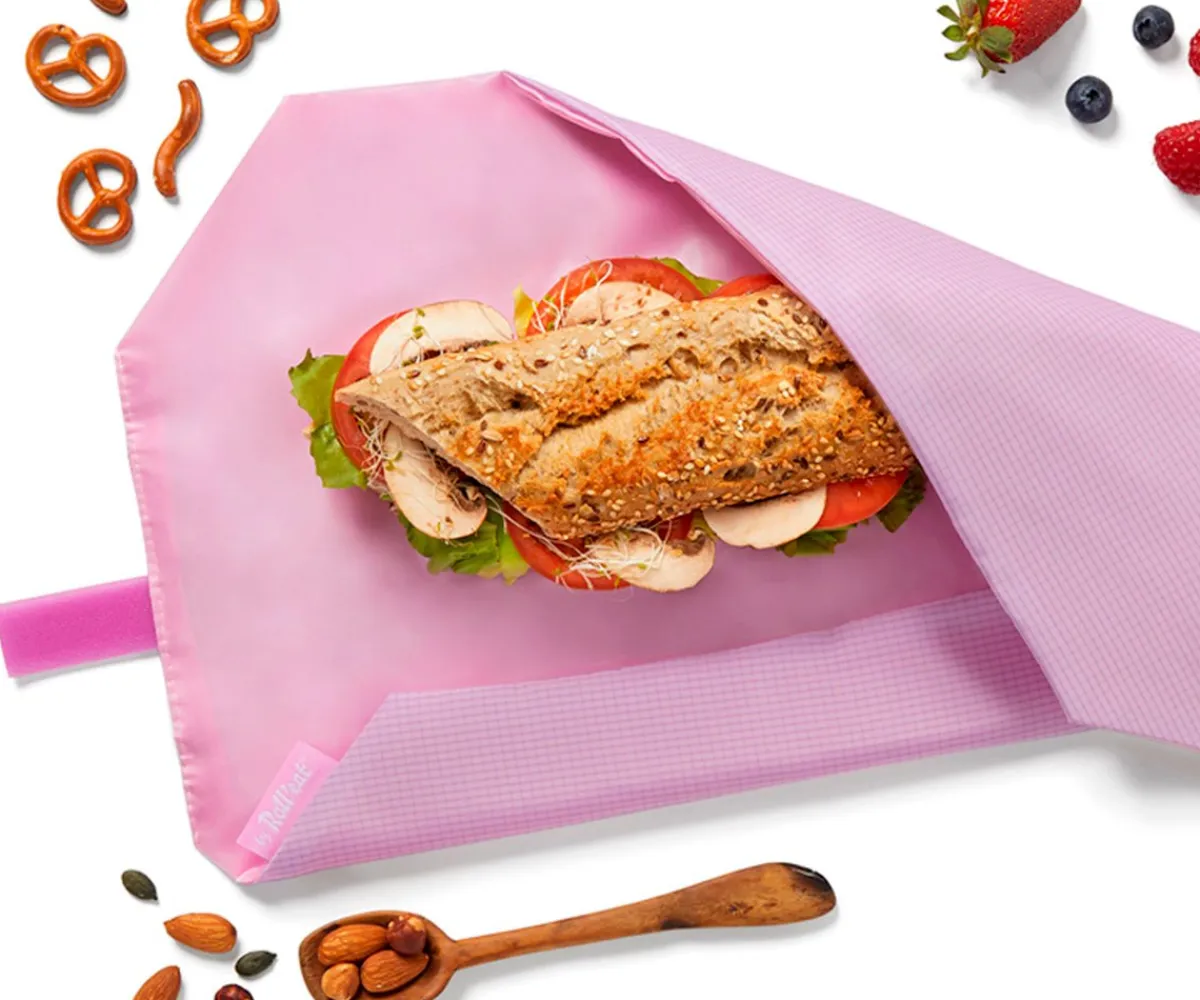 New Portabocatas Boc'n'Roll Active Malva Bolsas Merienda|Fundas Para Almuerzo