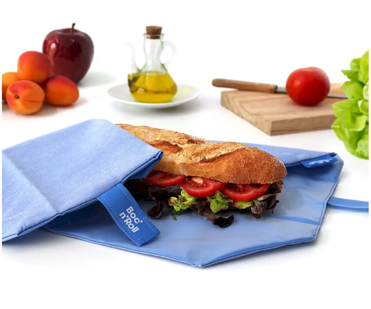 Online Portabocatas Boc'n'Roll Eco Azul Bolsas Merienda|Fundas Para Almuerzo