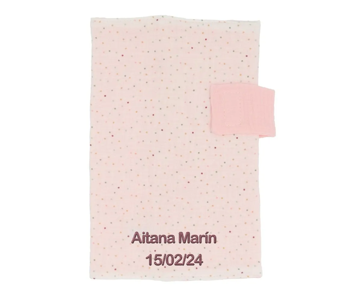 Portadocumentos Bebé^Cristina de Jos'h Portadocumentos Rainbow Dots Rosa Personalizable