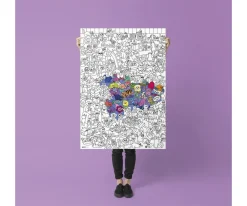 Manualidades Para Niños^Omy Póster XL Kitty Para Colorear