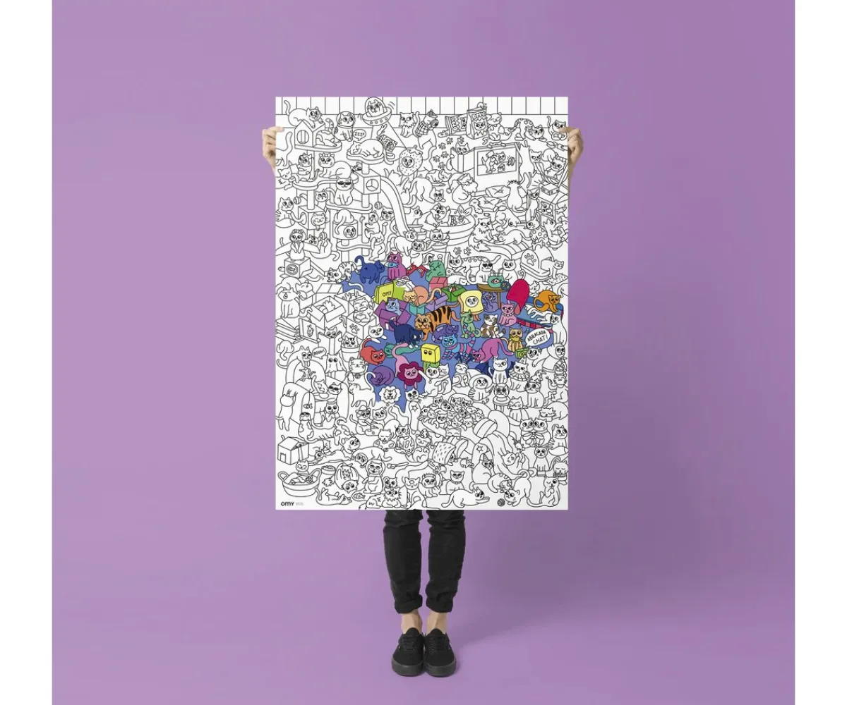 Manualidades Para Niños^Omy Póster XL Kitty Para Colorear