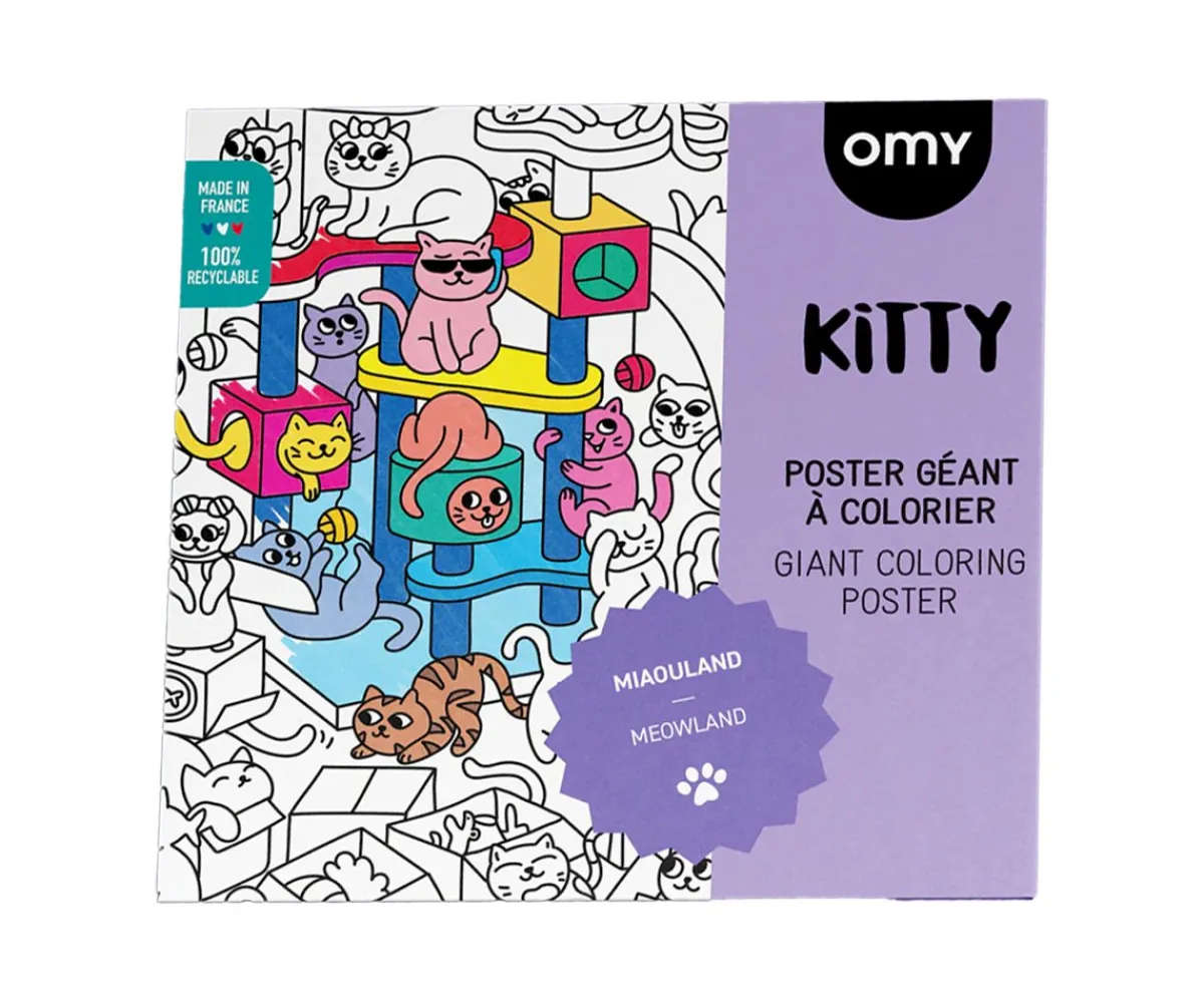 Manualidades Para Niños^Omy Póster XL Kitty Para Colorear