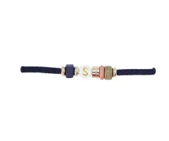 Hot Pulsera Elástica 1 Inicial Azul Marino Pulseras Con Nombre|Moda Mamá