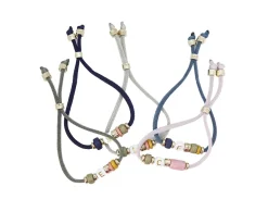 Pulseras Con Nombre^Emolo Pulsera Elástica 1 Inicial Azul Grisáceo